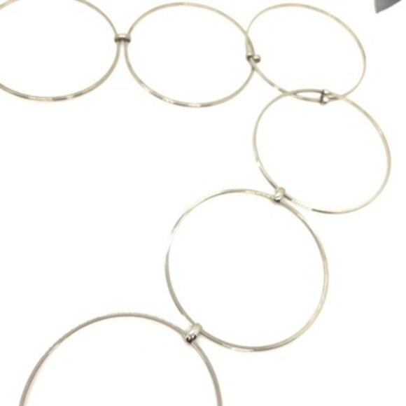 Y2K LARGE LINK CIRCLE BELT SILVER METAL 30"–34" STATEMENT CHAIN VINTAGE HOOPS - Picture 8 of 10